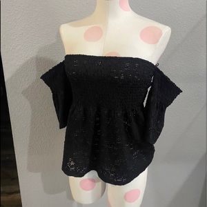 BRAND NEW off-shoulder cotton-crochet top